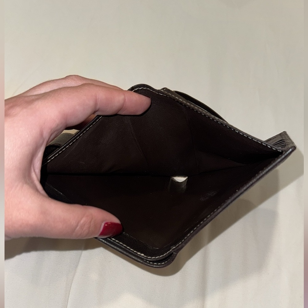 Loewe Bifold Wallet Anagram Suede Leather Brown - Picture 4 of 10